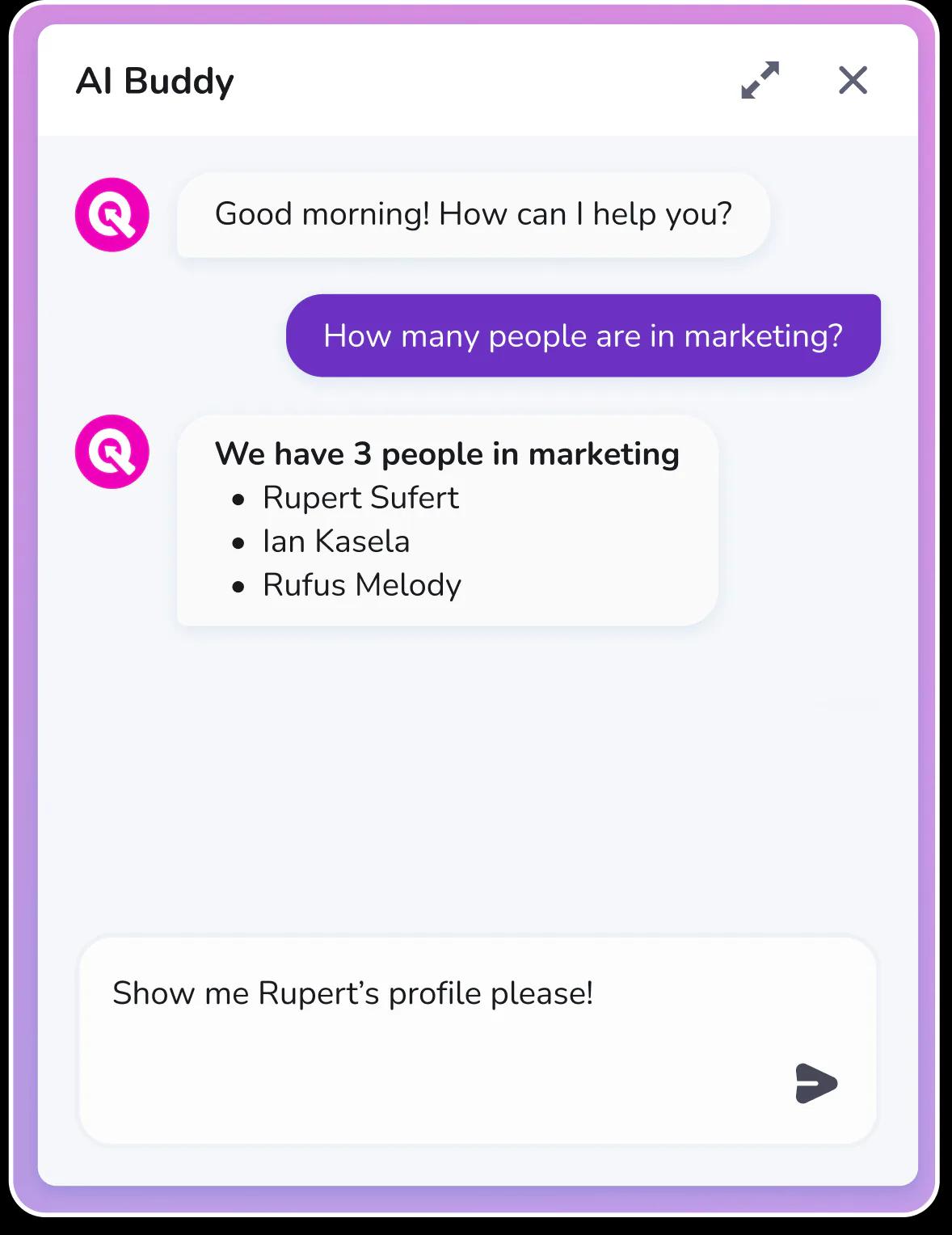 AI Buddy chat preview